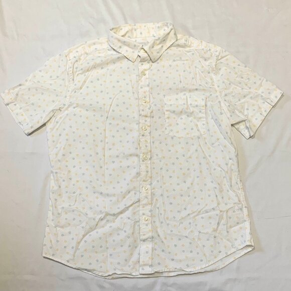 Goodfellow & CO Men's Button Down Shirt White Pastel Print Slim Fit Cotton - Picture 1 of 6